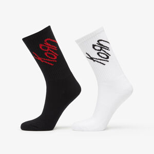 Ponožky Urban Classics Korn Socks 2-Pack Black/ White 35-38